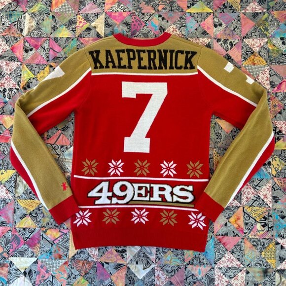 NFL Colin Kaepernick 49er Sweater #7 SF Size Small - Ugly Sweater TEAM APPAREL - Picture 7 of 8